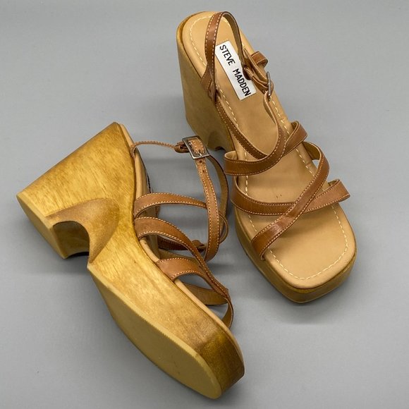 Steve Madden Shoes - Steve Madden Wood Heel Platform Sandals